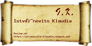 Istvánovits Klaudia névjegykártya